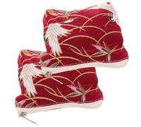DEARMAMY 2pcs Brocade Jewelry Bag Insert Coin Purse Japanese Style Mini Clutch Wallet Cotton Fabric Portable Easy to Use
