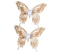 DEARMAMY 2pcs Butterfly Hair Clips Women Hair Accessories Wedding Fairy Barrettes