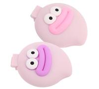 DEARMAMY 2pcs Cartoon Hair Comb Folding Pocket Brush with Mirror, Abs and Glass, Portable, Pink Purple, for Purse and Home, Women