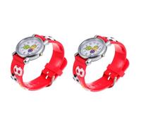 DEARMAMY 2pcs Cartoon Pattern Boys and Girls Watch Boy Girl Fashionable Wristwatch Material Attractive Design