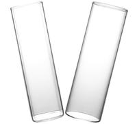 DEARMAMY 2pcs Cocktail Glass Set for Cold Coffee and Iced Tea, Straight Glass Beverage Cups with Square Round Shapes, Reusable Drinkware for Mojito and Long Island Iced Tea, Glassware
