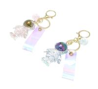 DEARMAMY 2pcs Creative Spaceman Keychain Key Chain Ring Bag Hanging Decor Keychain Lightweight and Compact