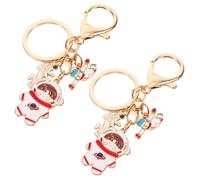 DEARMAMY 2pcs Cute Cartoon Space Keychain Pendant Adorable Moon and Star Keyring for Bags Backpacks and Key Decor for