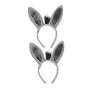 DEARMAMY 2pcs Cute Donkey Headband Cartoon Hair Hoops for Party Cosplay Halloween Accessories Comfortable and Breathable Animal Ears Hairbands for Women and Girls