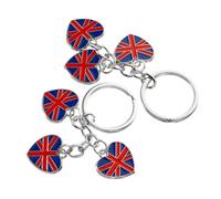 DEARMAMY 2pcs Cute Keychain Love Keychain Key Rings British UK Flag Charm UK Flag Key Chain
