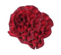 DEARMAMY 2pcs Detachable Red Flower Shoe Clips Elegant Fabric Rose Embellishments for Bridal and Special Occasions Easy to Install Decorative Shoe Buckles for High Heels