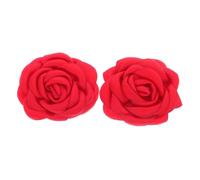 DEARMAMY 2pcs Detachable Rose Flower Shoe Clips for Women Removable Rhinestone Embellishments for High Heels and Sandals Easy DIY Attachment Chic Red Floral Shoe Buckles for Weddings and