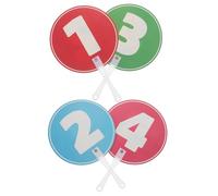 DEARMAMY 2Pcs Double-Sided Number Answer Paddles for Classroom Teaching, Reusable Hand Signal Boards for Teachers and Students, Early Childhood Education Supplies for Primary School English