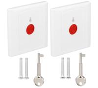 DEARMAMY 2pcs Emergency Call Button for Fire Safety with Comfortable Button and Sturdy PC Shell, Not Easy to Deform, Suitable for Home and Other Places, Manual Reset Pushbutton Switch