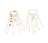 DEARMAMY 2pcs Floral Hairband Daisy Flower Design Boho Headbands for Women Adults
