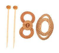 DEARMAMY 2pcs Hand-woven Hairpins Boho Style Rattan Decorative Hair Forks for Women Teens Chignon Hairpin Knitted Handmade Design