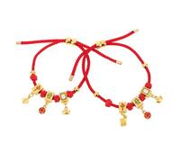 DEARMAMY 2pcs Handcrafted Chinese Mahjong Bracelet for Women Vintage Braided Rope Wristband with Mahjong Charms Elegant Cultural Jewelry Accessory for Casual and Formal Wear