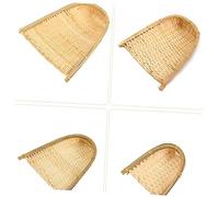 DEARMAMY 2pcs Handmade Bamboo Winnowing Pan DIY Art Painting Pendants Natural Craft for Boys and Girls Home Art Decor