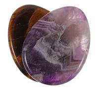 DEARMAMY 2pcs Household Worry Stones Thumb Massage Stones with Beautiful Appearance Portable Decor for Anxiety Relief and Relaxation for Lovers