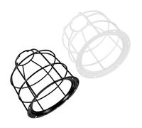 DEARMAMY 2Pcs Industrial Metal Wire Lampshade Frame, Anti-Collision Light Bulb Guard Cage for Warehouse and Workshop Lighting, Black and White Protective Lamp Cover