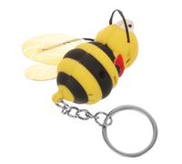 DEARMAMY 2pcs Innovative Bee Keychain Light Sound Led Bee Keyring Cute Happy Keyring Random Style