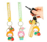 DEARMAMY 2pcs Key Ring Pendant Plush Miniature Cats Gel Charm Peach Keychain Key Chain for Decoration Squishy Keychains Cute Keychain Cartoon Keychains Cute Cartoon Keychain PVC