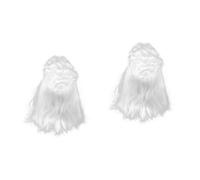 DEARMAMY 2pcs Lawyer Wig Cap Wigs for Men Powdered Wig Curly Closure Wig Human Hair Historical Costume Wig Costume Ponytail Wig Curly Hair Wigs Wig for Men Curly Wig Mens Wig K Silk White