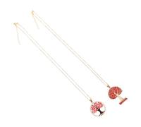 DEARMAMY 2pcs Life Tree Copper Clavicle Chain Jewelry Necklace Tree of Life Pendant Pendant Neckalce for Women Brass Chain Red