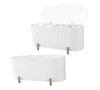 DEARMAMY 2pcs Lockable Small Makeup Storage Box Cosmetic Organizers for Dressing Table