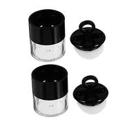 DEARMAMY 2pcs Loose Powder Box Puff Refillable Portable Mini Case for Daily Use