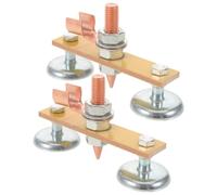 DEARMAMY 2pcs Magnetic Welding Ground Clamp for Spot Welding Machines and Metalworking Fields, Copper Alloy Material with Dual End Magnetic Earth Clamp and Wire Tail, for Car Body Repair
