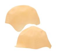 DEARMAMY 2pcs Monk's Headgear Bald Cap for Halloween Bald Head Wig Cap for Men Women Role Play Parties Hairless for Cosplay