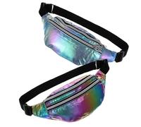 DEARMAMY 2pcs Pack Bag Waist Bag for Men Clear Purse for Women Women Reflective Purse Ladies Fashion Handbags Oxford Cloth