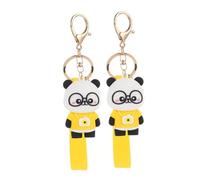 DEARMAMY 2pcs Panda Keychain Cute Cartoon Key Ring Panda Modeling Key Pendants for Backpack Decorations
