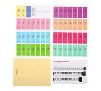 DEARMAMY 2pcs Piano Keyboard Stickers for Beginners Anti-Sweat Paper Decals for Electronic Organ and Keyboard Colourful Introductory Piano Note Labels to Help Beginners