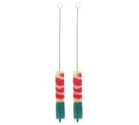 DEARMAMY 2pcs Piccolo Cleaning Care Brush Instrument Accessories Cotton Thread and Metal, Flexible Design to Remove Dust, Assorted Colour, for Wind Instrument Maintenance