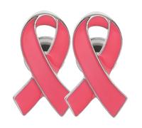 DEARMAMY 2pcs Pink Ribbon Brooch Lapel Pins Small Handmade Fine Detail Breast Awareness Pins for Women Charity Events Social Causes