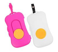 DEARMAMY 2pcs Portable Baby Wipe Holder Refillable Wipes Box with Silicone Button Dispenser, Sturdy Pp Material Travel Storage Case for Dining Table and Stroller Use