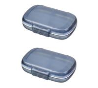 DEARMAMY 2pcs Portable Travel Organizer Pill Box Airtight Storage Case for Daily Medications Capacity with Small Divided Compartments Lightweight and Convenient for Purse Luggage
