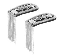 DEARMAMY 2pcs Punk Tassel Chain Drop Shoulder Epaulettes Applique Jewelry Vintage Dangle Chain Epaulets for Men’s Jackets DIY Cloth Accessory for Performance and Costume