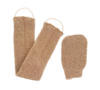 DEARMAMY 2pcs Ramie Jute Bath Scrubber Exfoliating Back Glove Body Wash Towel Gentle Skin Cleanser for Youthful Glow Bath Supply for Healthy Skin