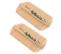 DEARMAMY 2pcs Relaxation Tool Bamboo Lice Comb Smooth Edges Stimulates Circulation Long-lasting