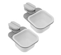 DEARMAMY 2pcs Rotatable Mini Garbage Can Small Waste Basket White Gray Plastic Table Trash Holder for Bathroom Bedroom Living Desk Organizer