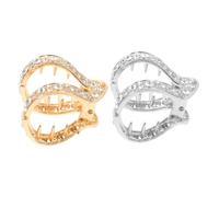 DEARMAMY 2pcs Set Hairpin Headgear Accessory Bun Sparkly Rhinestone Style Accessories Black Scrunchies Bling Woman Hair Clips for Women Styling Fancy Butterfly Hair Claw Clip in Zinc Alloy