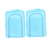 DEARMAMY 2pcs Shoe Bag Suitcase Bags Sneaker Travel Organizer Bags The Automatic Compression Organizer Bag Packing Cubes for Suitcases Suitcase Dividers Straps Polyester Sky-Blue