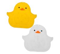 DEARMAMY 2pcs Shower Foot Scrubber Mat with Wall-Mounted Suction Cups Silicone Non-Slip Bath Pad with Yellow for Exfoliating Feet and Back Washable Anti-Skid Floor Scrubber for Safe Shower