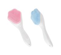 DEARMAMY 2pcs Silicone Face Scrub Brush for Cleanser Sensitive Skin Manual Face Exfoliator Brush for Cleaning Massage for Daily Skincare Routine