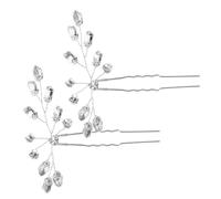 DEARMAMY 2pcs Silver Hairpin Headdress u Shape Hair Pins Wedding Bridal Hair Forks Women Accessories for Wedding Ceremony