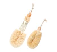 DEARMAMY 2pcs Sisal Bath Brush Set Natural Exfoliating Body Scrubber for Gentle Skin Cleansing for Shower and Bathing Includes Large and Small Brushes