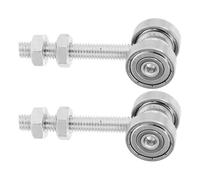DEARMAMY 2pcs Sliding Door Trolley Wheels with Dual Bearings, 22mm Diameter Steel Pulley Rollers for Garage, Patio and Barn Sliding Track Systems
