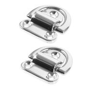 DEARMAMY 2pcs Stainless Steel Folding D Ring Pad Eye 6mm Boat Hardware