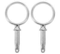 DEARMAMY 2pcs Stainless Steel Oar Lock Bracket 50mm Ring Shaped Paddle Mount for Marine Water Sports, Enhanced Stability and Noise Reduction, Side Mount Oar Locks for Canoe Kayak Boat Use