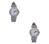 DEARMAMY 2pcs Stylish Slim Digital Wrist Watch for Students Lightweight Pu Leather Strap Dial Numbers for for Teens and Girls Casual Everyday Use