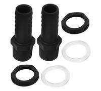 DEARMAMY 2pcs Threaded Bulkhead Fittings Plastic Barrel Connector Adapter for Garden Hose Rain Barrel Aquarium Pond Hose Adapter