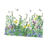 DEARMAMY 2PCS Tropical Green Plant Wall Stickers with Dragonfly Design PVC Decorative Decals for Home Bar Club Self-Adhesive Fresh Wall Decoration Easy to Apply Doors and Windows